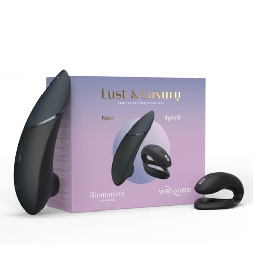 Lust & Luxury Collection Box Raspberry We-Vibe Sync O and Womanizer Next in one collection box.