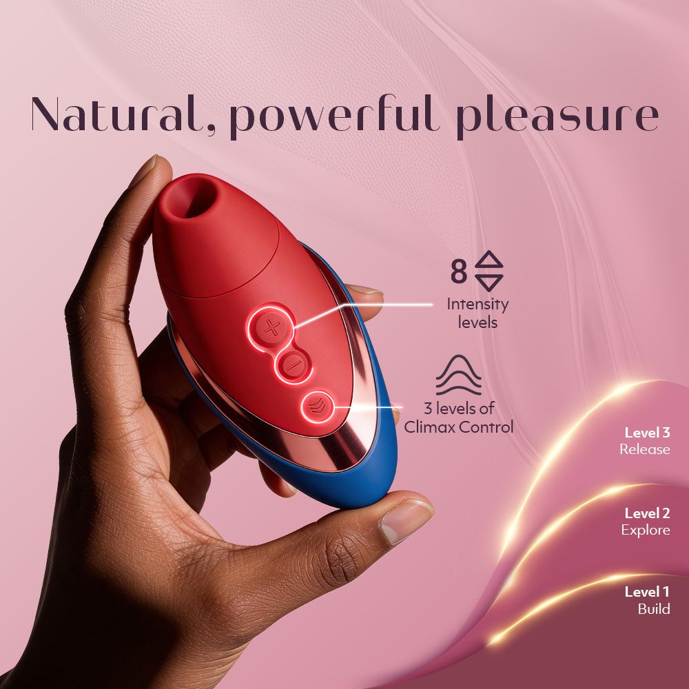 Next Liberty-Blue/Red Blue/Red Compact 3D Pleasure Air Clitoral Stimulator