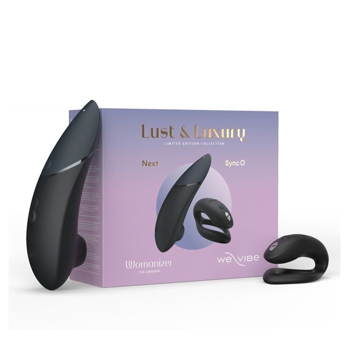 Lust & Luxury Collection Box Raspberry We-Vibe Sync O and Womanizer Next in one collection box.