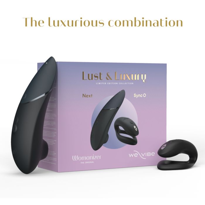 Lust & Luxury Collection Box Raspberry We-Vibe Sync O and Womanizer Next in one collection box.