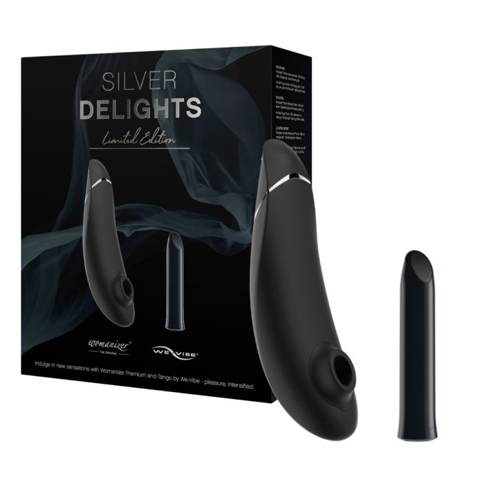 Silver Delights Collection Womanizer Premium and mini-vibe Tango by We-Vibe in one boxset