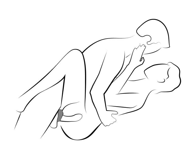 Slip the stretchy, flexible ring onto the penis for a comfortable fit, positioning it to stimulate both the penis and the clitoris during partnered play.