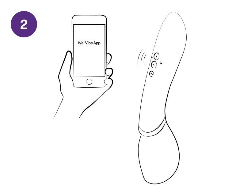Use the We-Vibe button to select pattern modes and explore more customizable options in the We-Vibe app. Maneuver the wand easily with its ergonomic handle.
